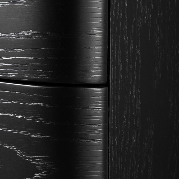 Seabliss Black Solid Wood 5-Drawer Chest with Felt Lined Drawer