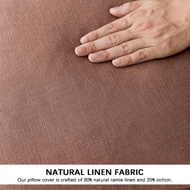 Rust Linen Tassel Edge Pillow Covers, Set of 2