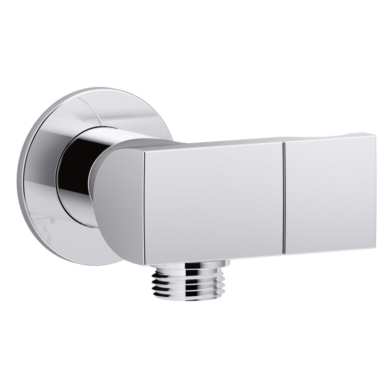 Polished Chrome Wall-Mount Handshower Bracket with Check Valve