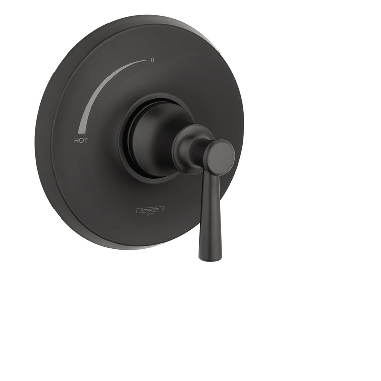 Joleena Matte Black Wall-Mounted Lever Shower Trim Kit