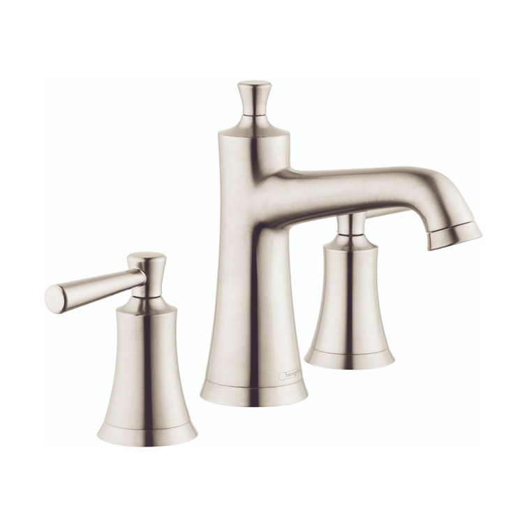 Joleena Brushed Nickel Widespread Bathroom Faucet with Drain