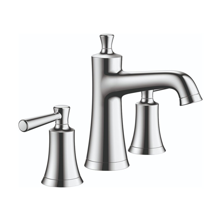 Joleena Transitional Chrome Widespread Bathroom Faucet