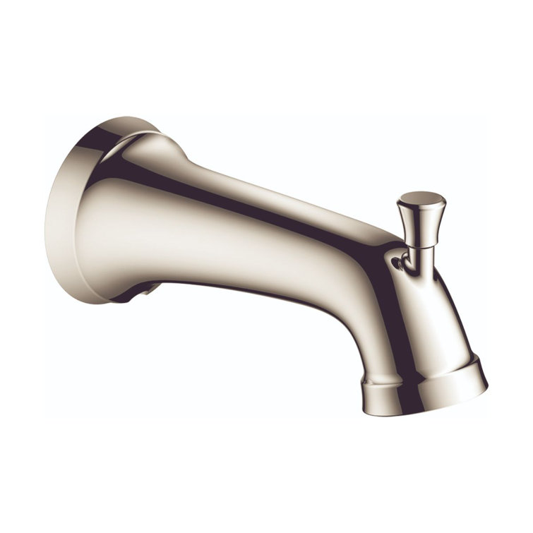 Polished Nickel Wall Mounted Tub Spout with Diverter