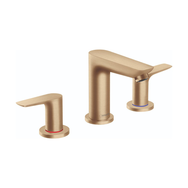 Brushed Bronze Modern Widespread Faucet with Drain Assembly