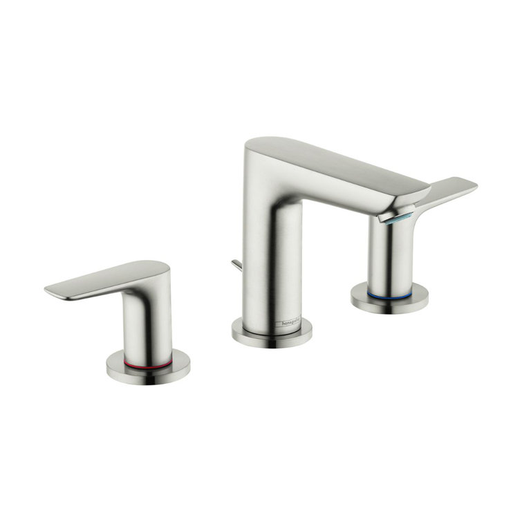 Brushed Nickel Modern Widespread Bathroom Faucet with Drain Assembly
