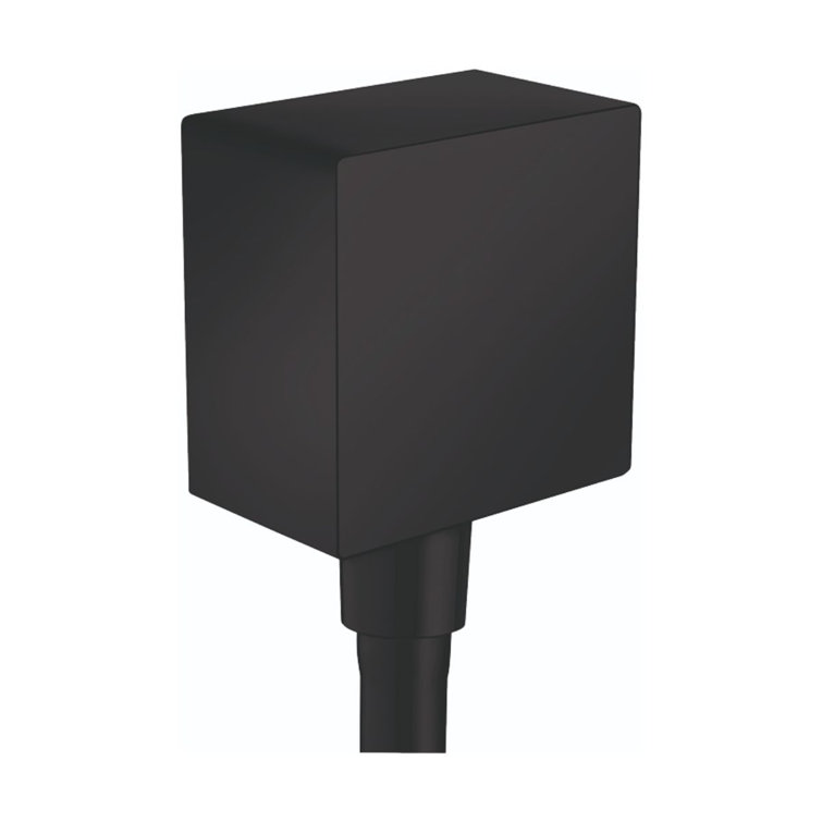 Matte Black Square Wall Outlet with Backflow Prevention