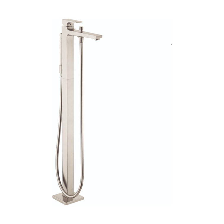 Modern Black Nickel Floor Mounted Tub Filler with Handshower