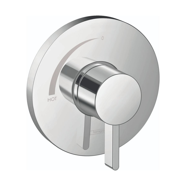Ecostat S Modern Black 6-Inch Wall-Mounted Pressure Balance Valve Trim