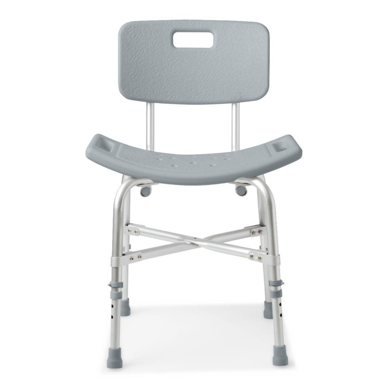 Gray Plastic Bariatric Shower Chair with Backrest and Reinforced Frame