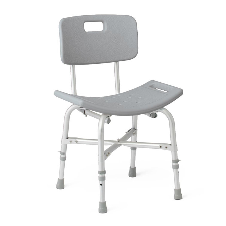 Gray Plastic Bariatric Shower Chair with Backrest and Reinforced Frame
