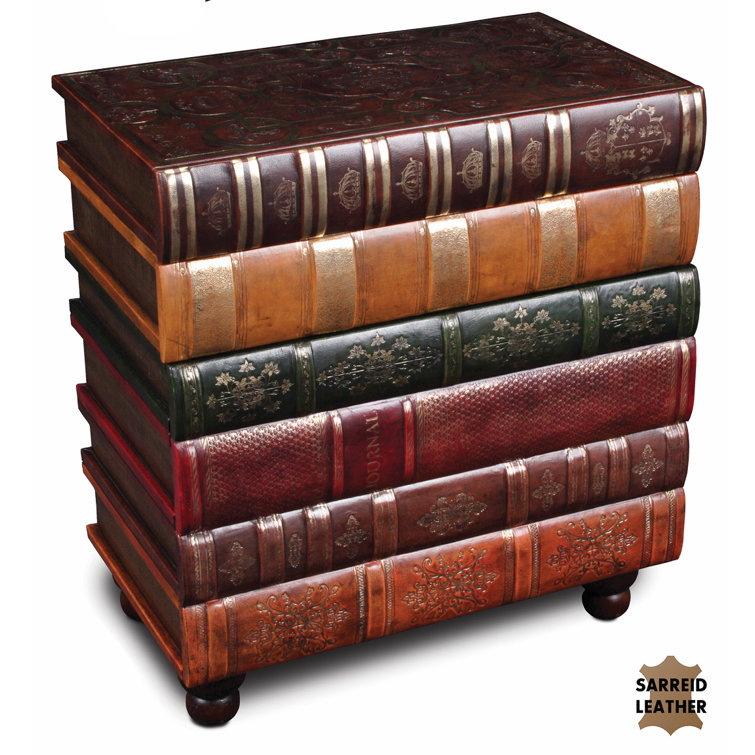 Multicolor Faux Book Design Traditional Accent Chest