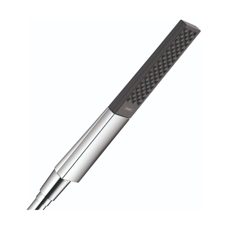 Chrome and Black Modern Handheld Rain Shower Head