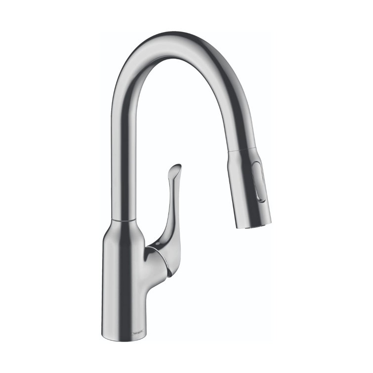 Chrome Brass Pull-Down Kitchen Faucet with Spray