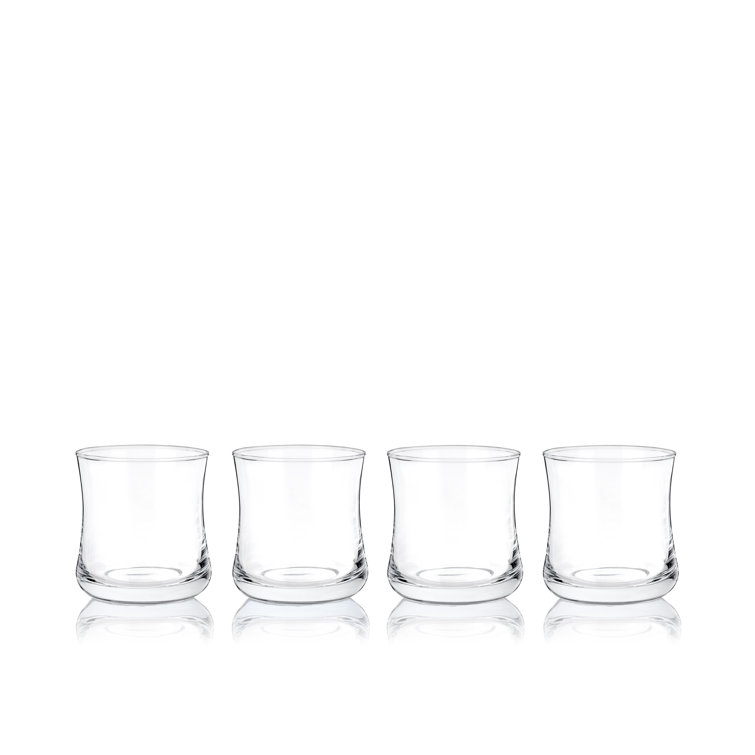 Clear Curved Glass Bourbon Tasting Tumblers, 10 oz, Set of 4