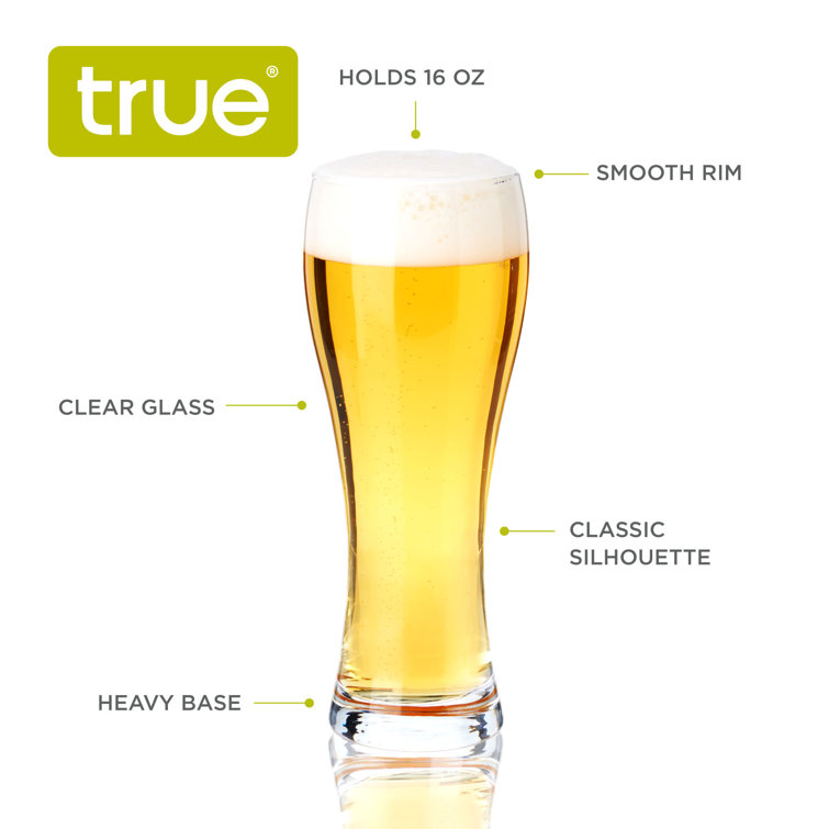 Clear 23 oz Large Wheat and Pilsner Beer Glass Set