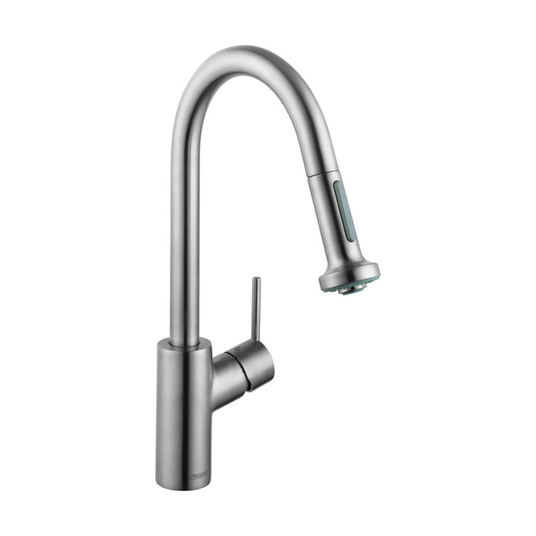 Talis S² 16'' Steel Optik Modern Pull-Down Kitchen Faucet with Brass Construction