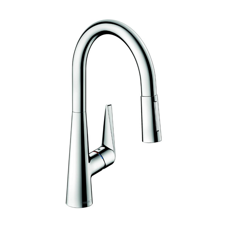 Chrome Brass Pull-Down Single Handle Kitchen Faucet