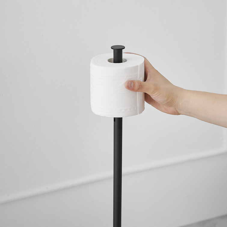 Matte Black Stainless Steel Freestanding Toilet Paper Holder