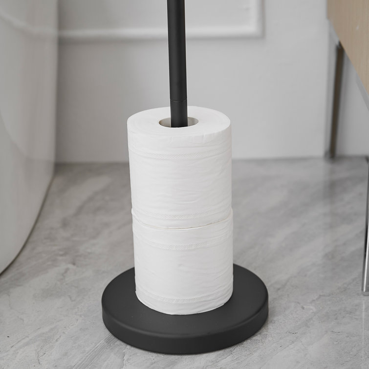 Matte Black Stainless Steel Freestanding Toilet Paper Holder