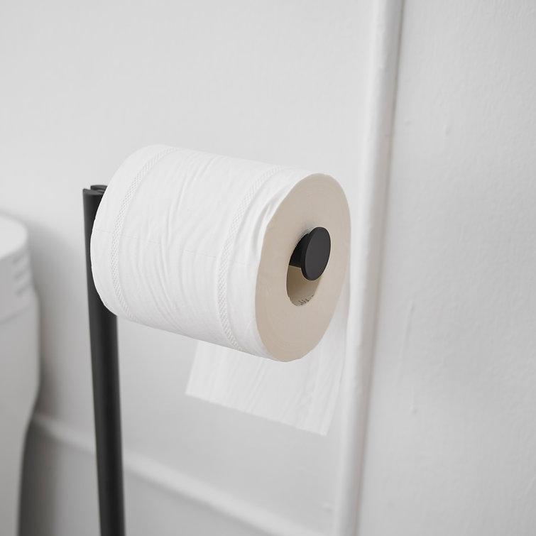 Matte Black Stainless Steel Freestanding Toilet Paper Holder