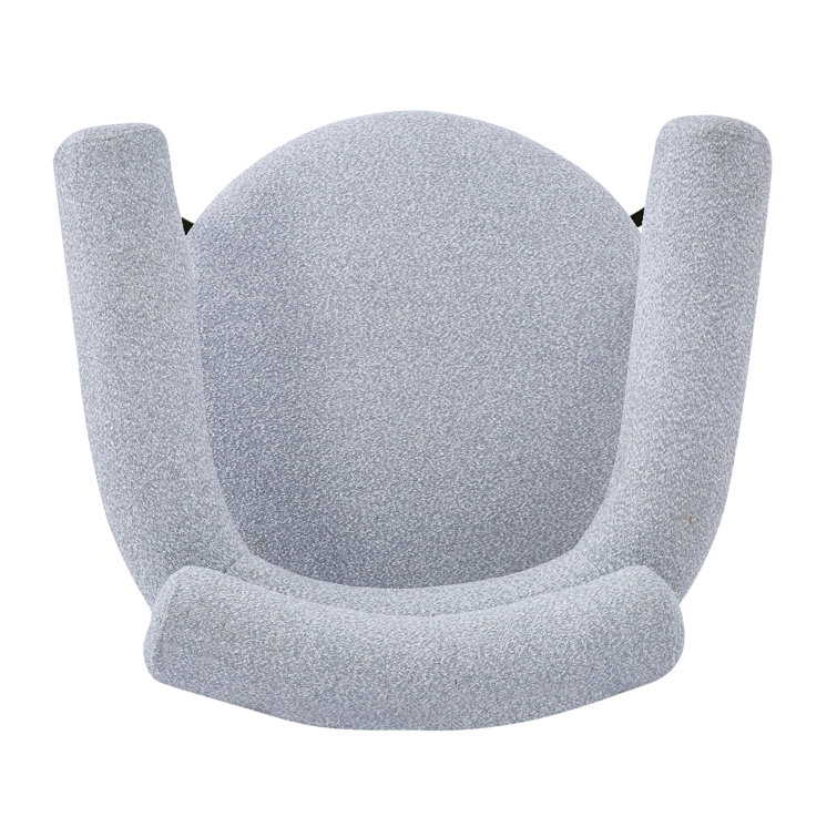 Gray Upholstered Metal Armchair Set with Low Slat Back