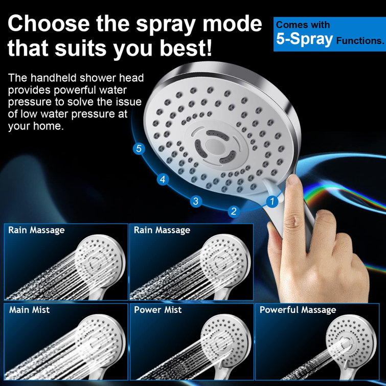 6-Inch Brushed Nickel High Pressure Rain Shower Head