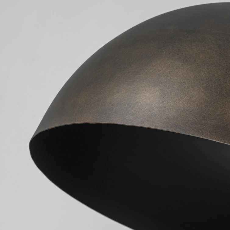 Antique Bronze Dome Pendant Light with Gold Interior, 15.75"