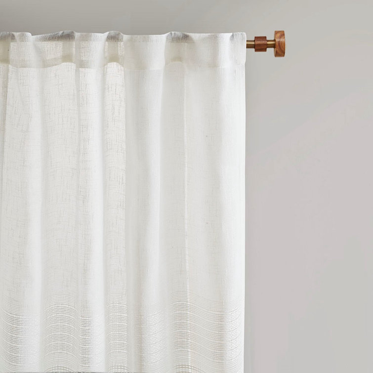Polyester Semi Sheer Curtain Panel Pair