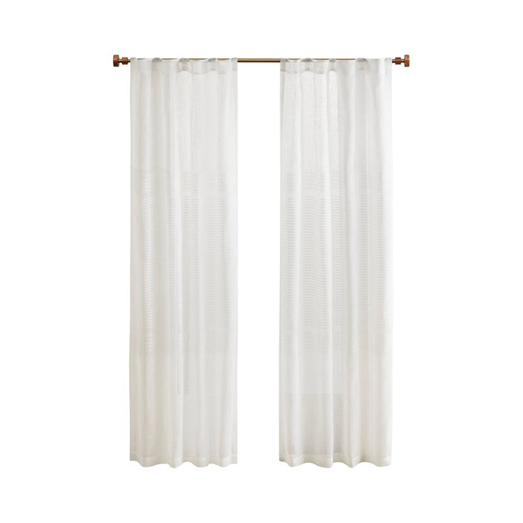 Polyester Semi Sheer Curtain Panel Pair
