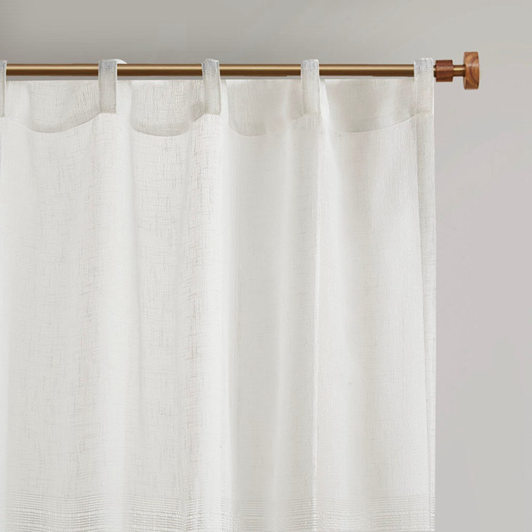 Polyester Semi Sheer Curtain Panel Pair