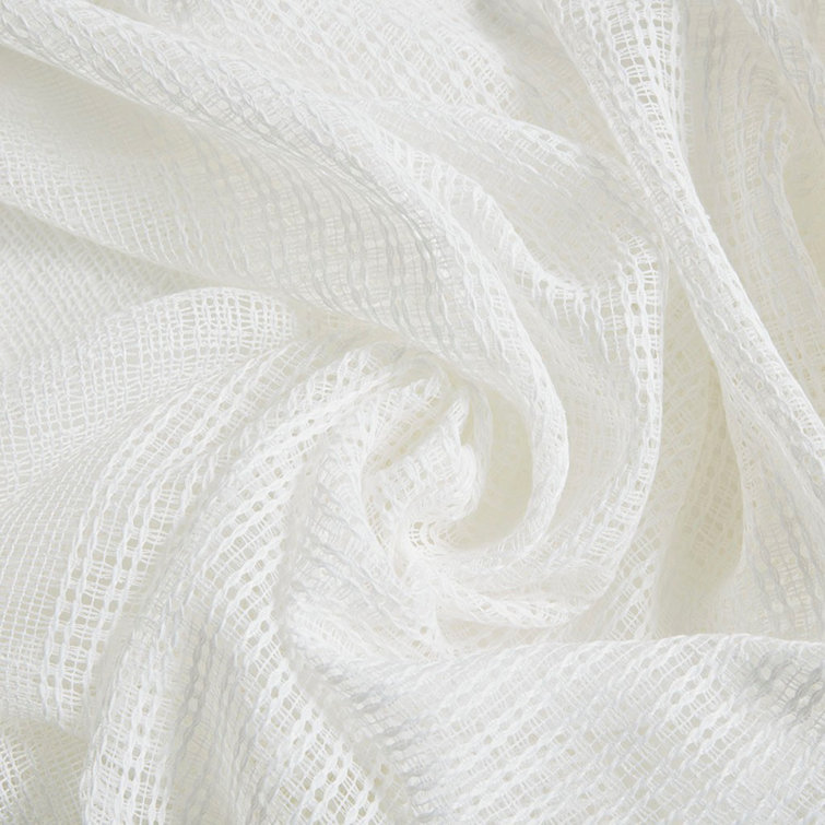 Polyester Semi Sheer Curtain Panel Pair