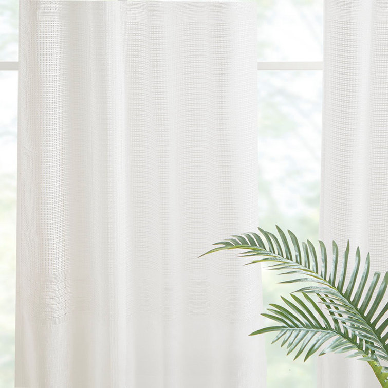 Polyester Semi Sheer Curtain Panel Pair