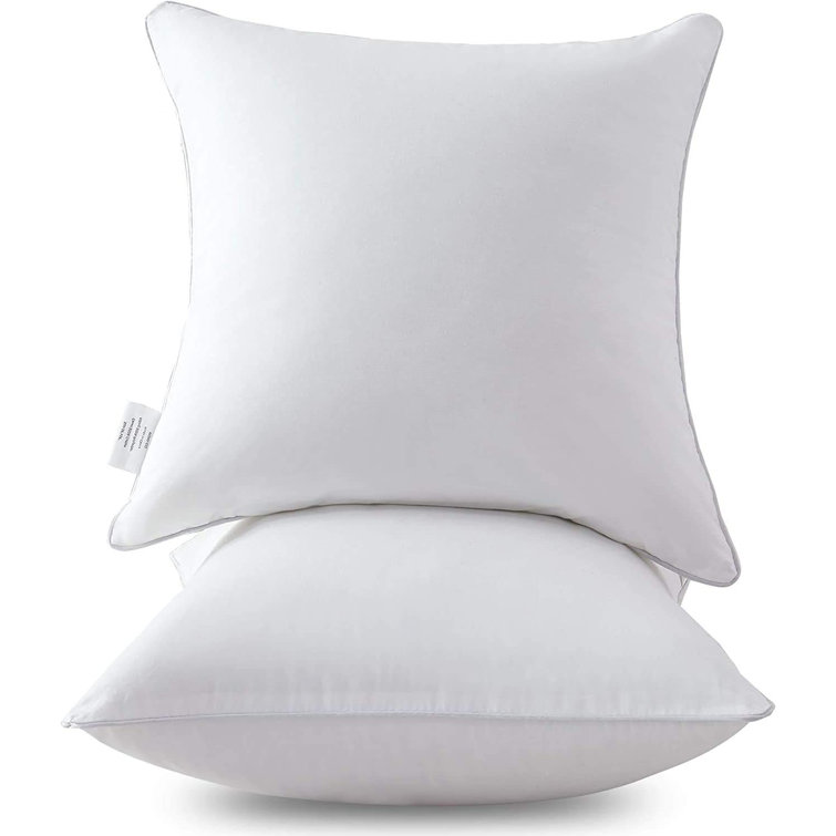 White Cotton Square Reversible Pillow Inserts, 22" x 22" (Set of 2)
