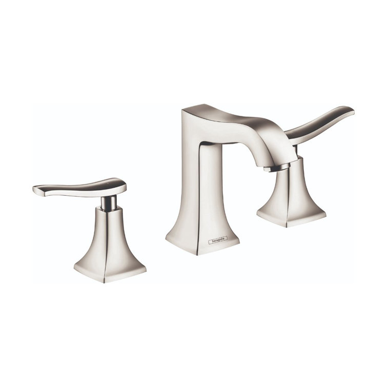 Polished Nickel Modern Widespread Bathroom Faucet Set