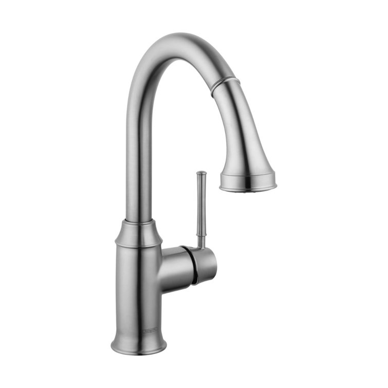 Stainless Steel Pull-Out Spray Kitchen Faucet with Single Handle