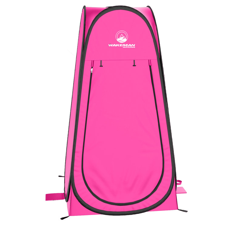 Pink Polyester Pop Up Privacy Tent with Carry Bag