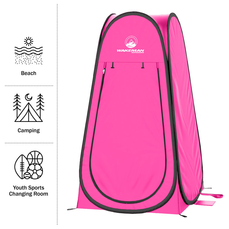 Pink Polyester Pop Up Privacy Tent with Carry Bag