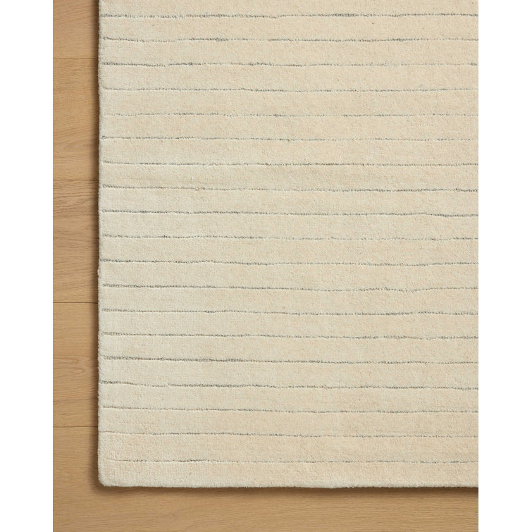 Ivory and Dove Hand-Tufted Wool Area Rug, 3'6" x 5'6"