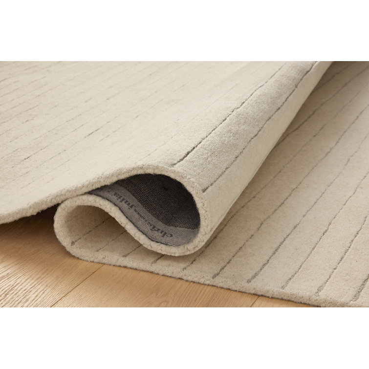 Ivory and Dove Hand-Tufted Wool Area Rug, 3'6" x 5'6"