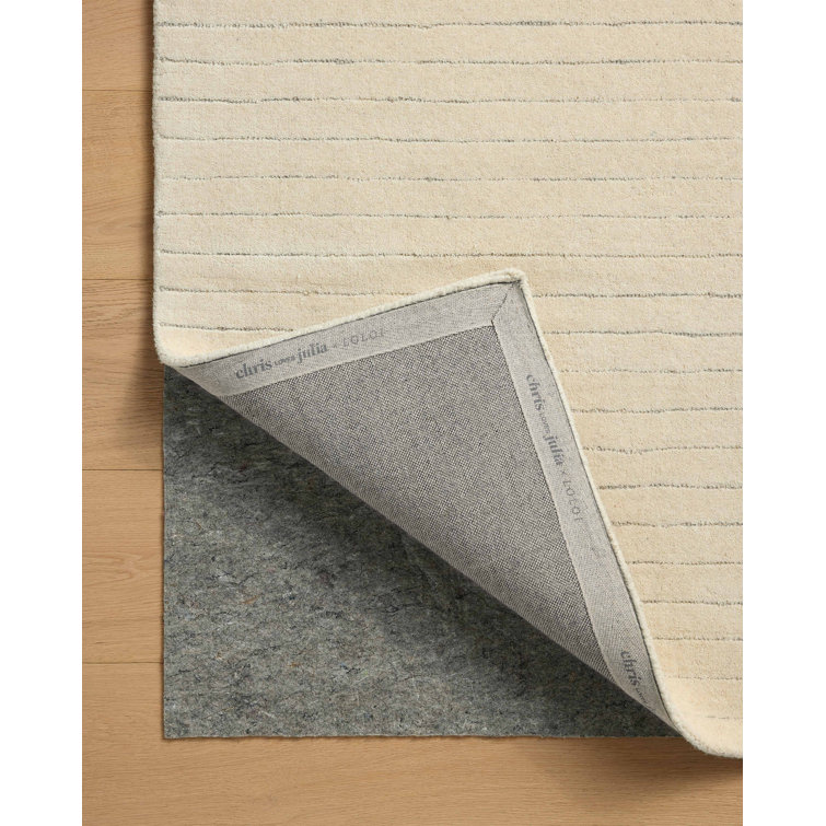 Ivory and Dove Hand-Tufted Wool Area Rug, 3'6" x 5'6"