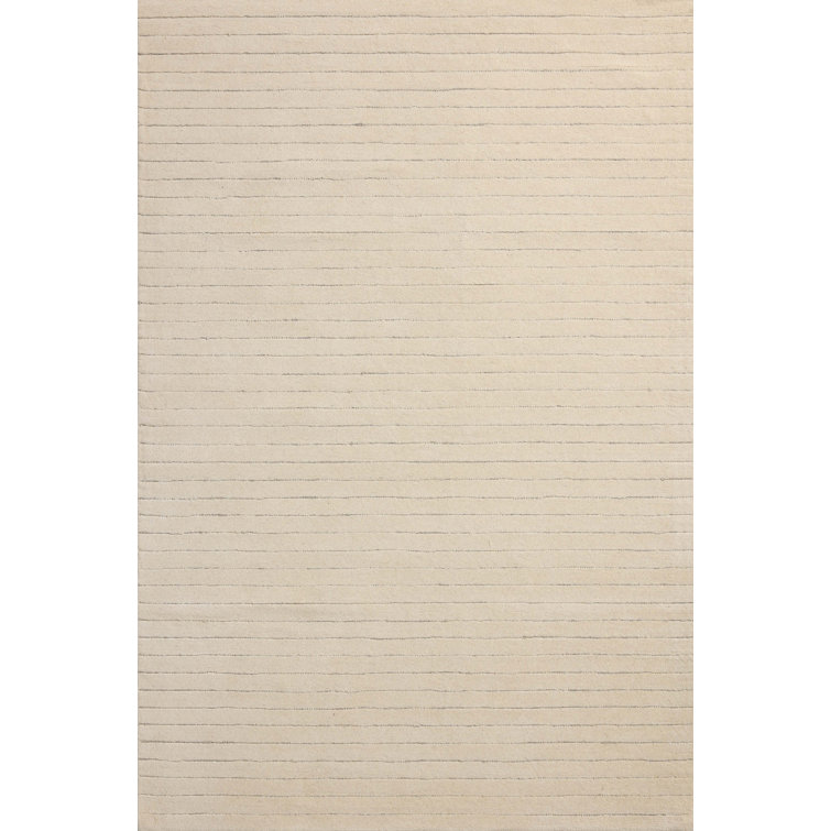 Ivory and Dove Hand-Tufted Wool Area Rug, 3'6" x 5'6"