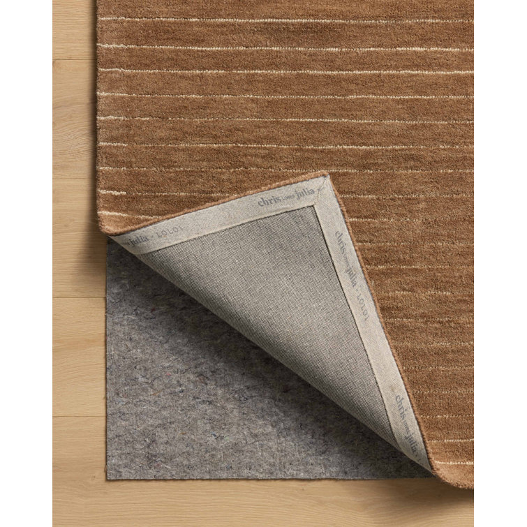 Henry Rust and Natural Wool Striped Runner Rug