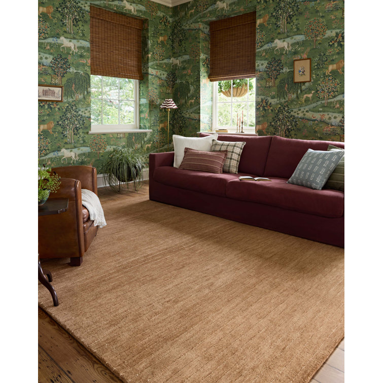 Henry Rust and Natural Wool Striped Runner Rug