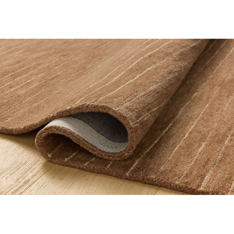 Henry Rust and Natural Wool Striped Runner Rug