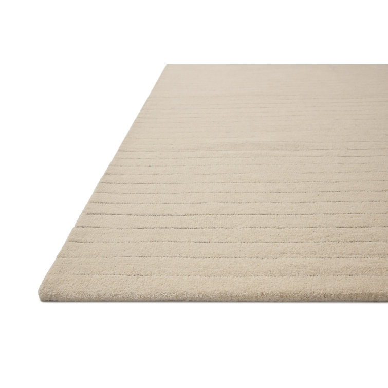 Ivory and Dove Hand-Tufted Wool Area Rug, 3'6" x 5'6"