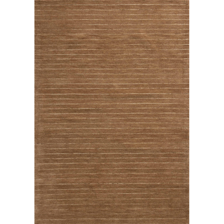 Henry Rust and Natural Wool Striped Runner Rug