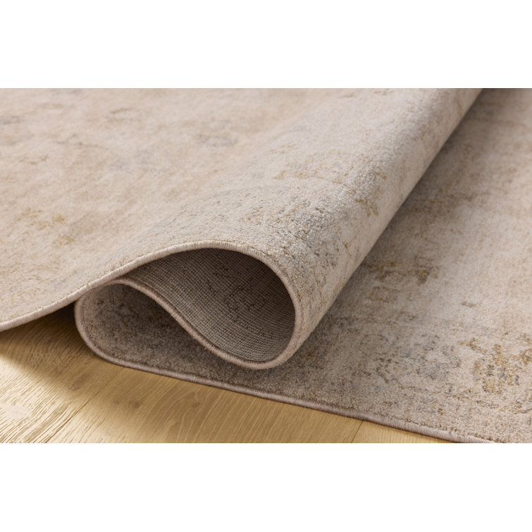 Louisa Oatmeal Stone Polyester Runner Rug 2'7" x 14'