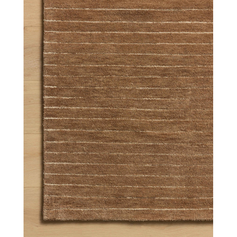 Henry Rust and Natural Wool Striped Runner Rug