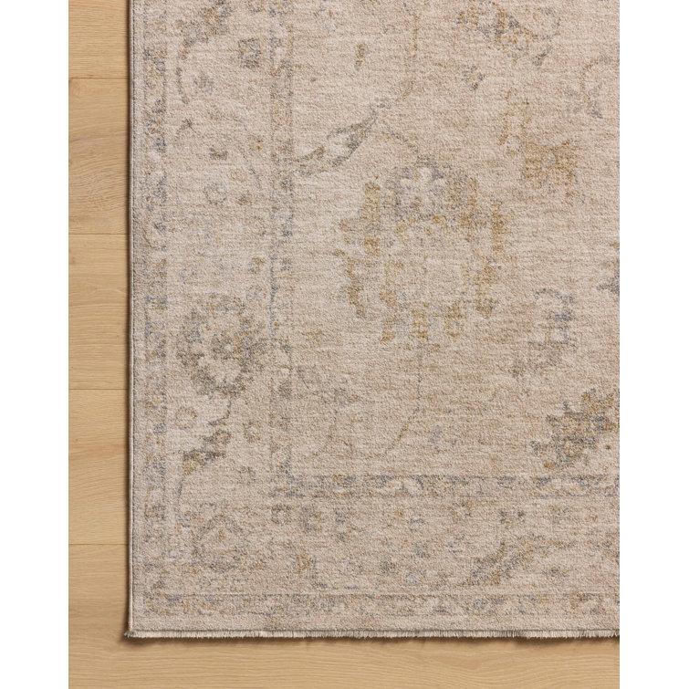 Louisa Oatmeal Slate Synthetic Rectangular Area Rug 7'10" x 10'