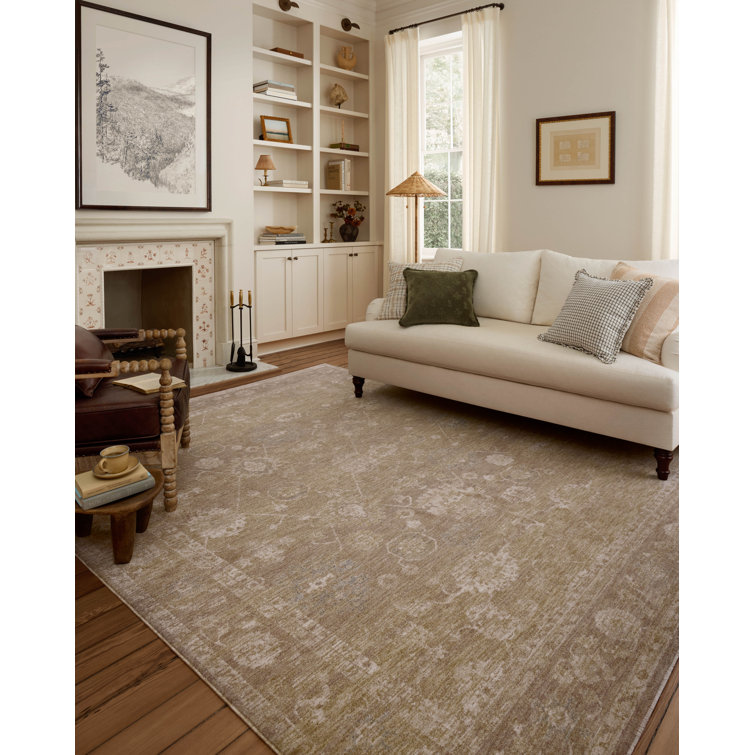 Louisa Taupe Gold 3'6" x 5'6" Wool Synthetic Area Rug